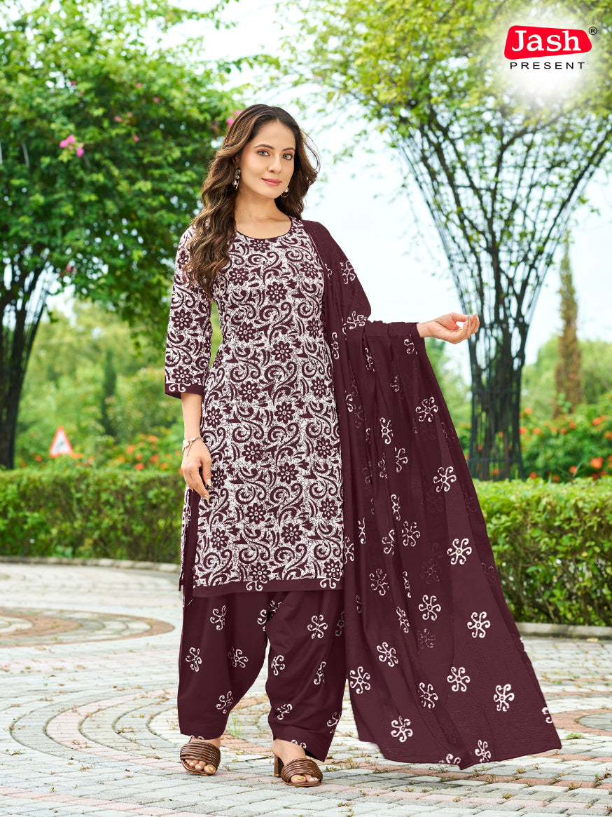 Maroon Floral Kurta Set with Dupatta
