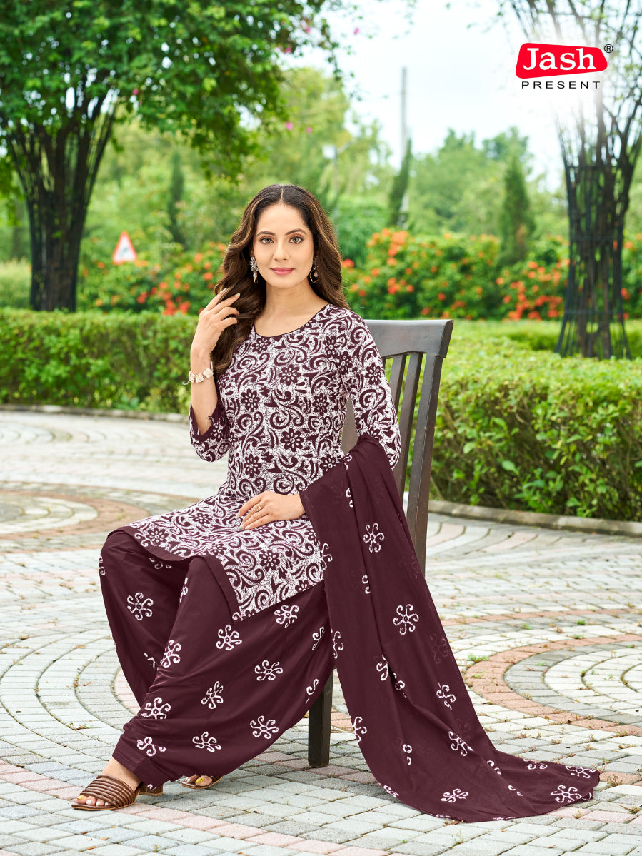 Maroon Floral Kurta Set with Dupatta