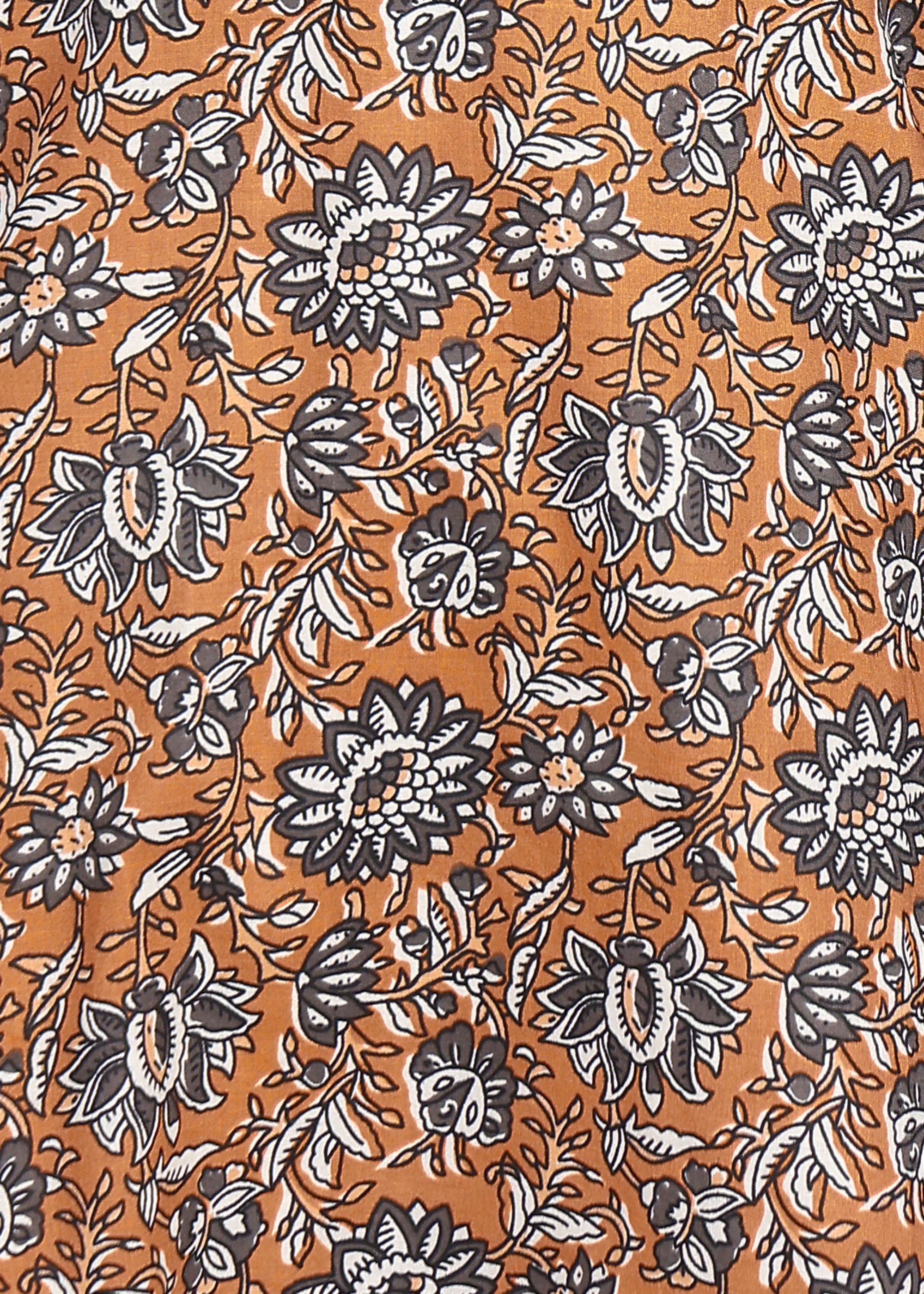 Brown Floral Printed Kurta Set