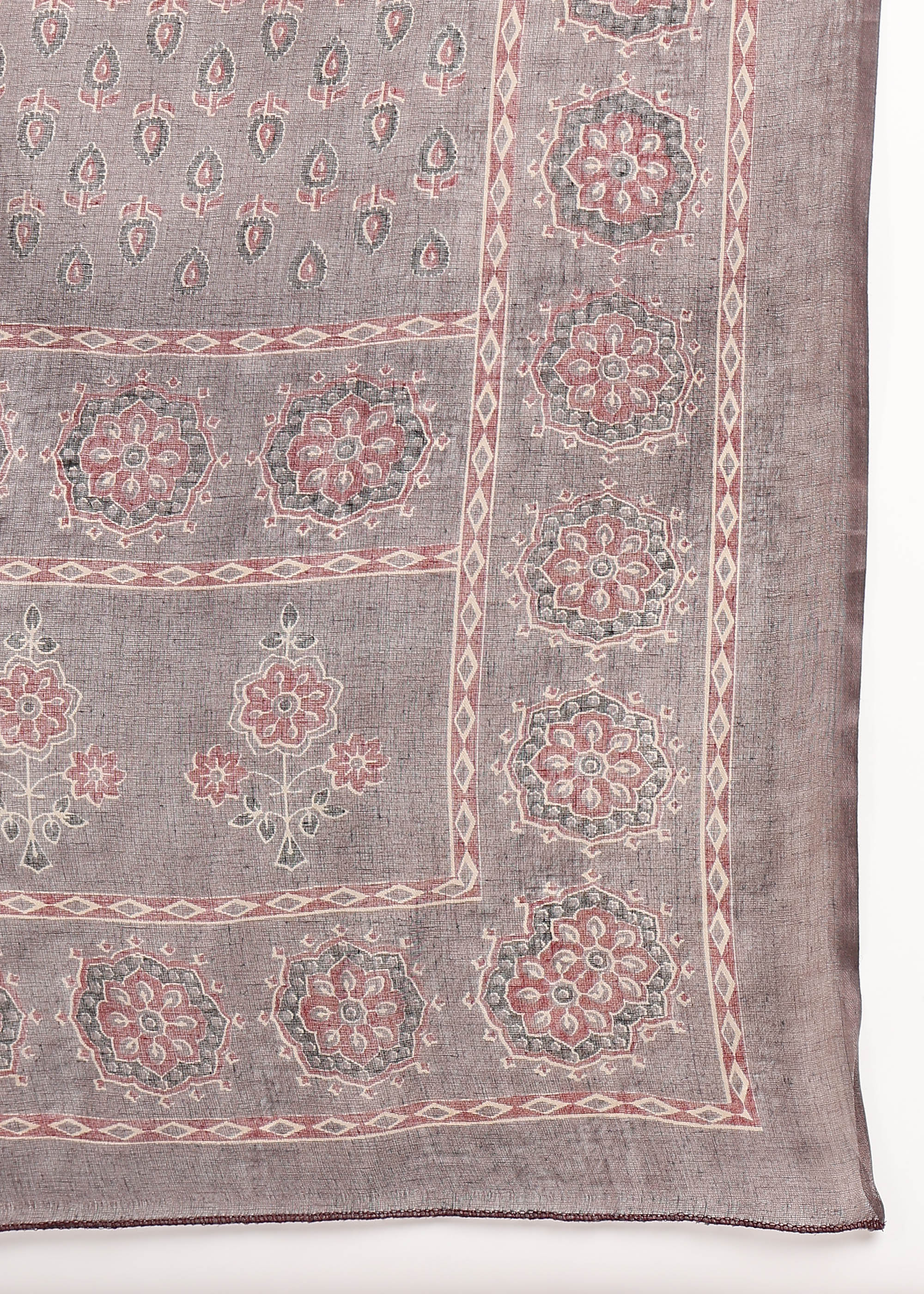 Grey Printed Kurta Set