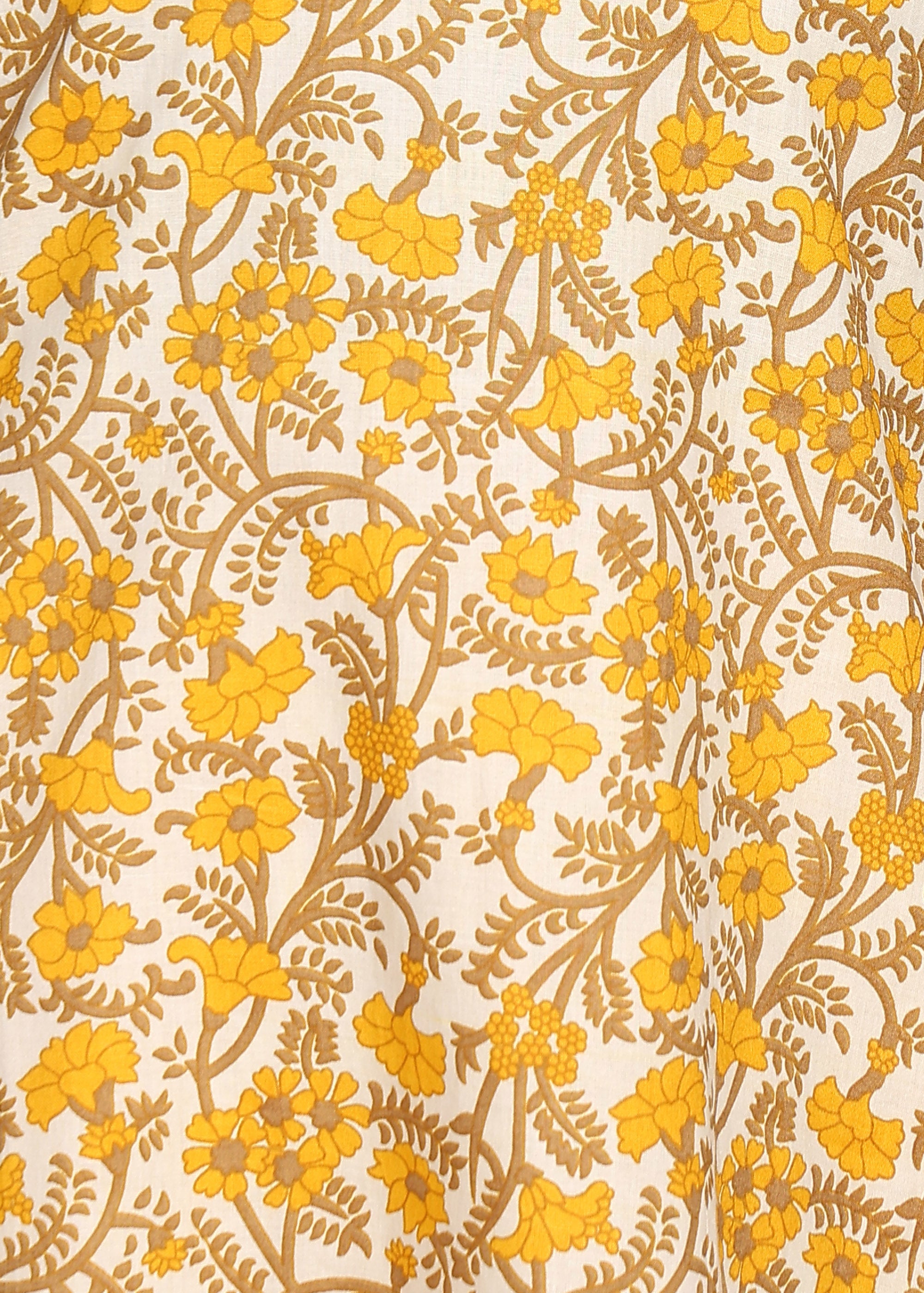 Mustard Floral Printed Kurta Set