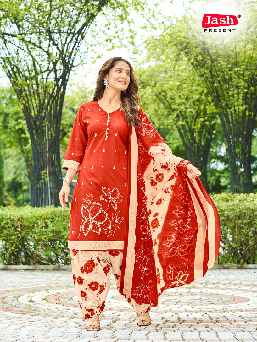 Red Floral Kurta Set with Dupatta