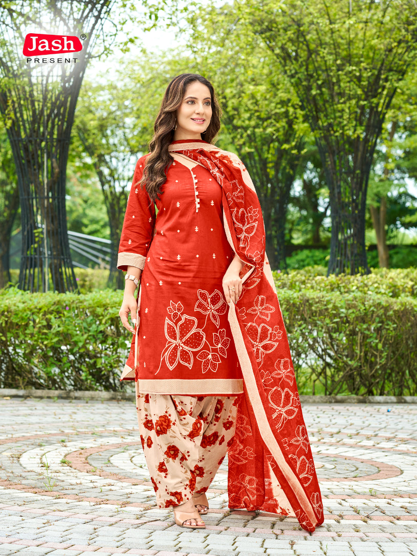 Red Floral Kurta Set with Dupatta