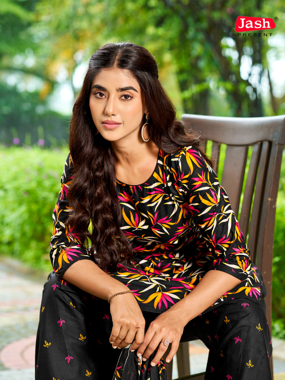 Black Floral Patiala Suit with Dupatta