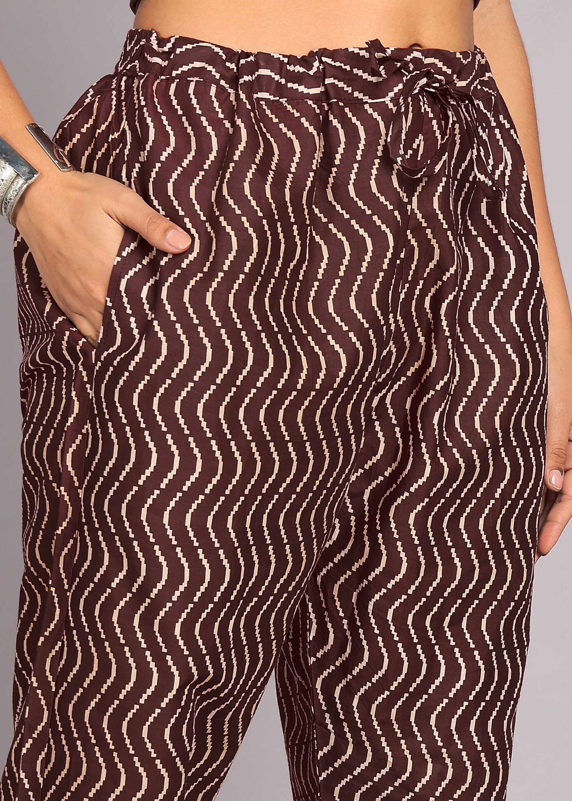 Black Geometric Kurta Set