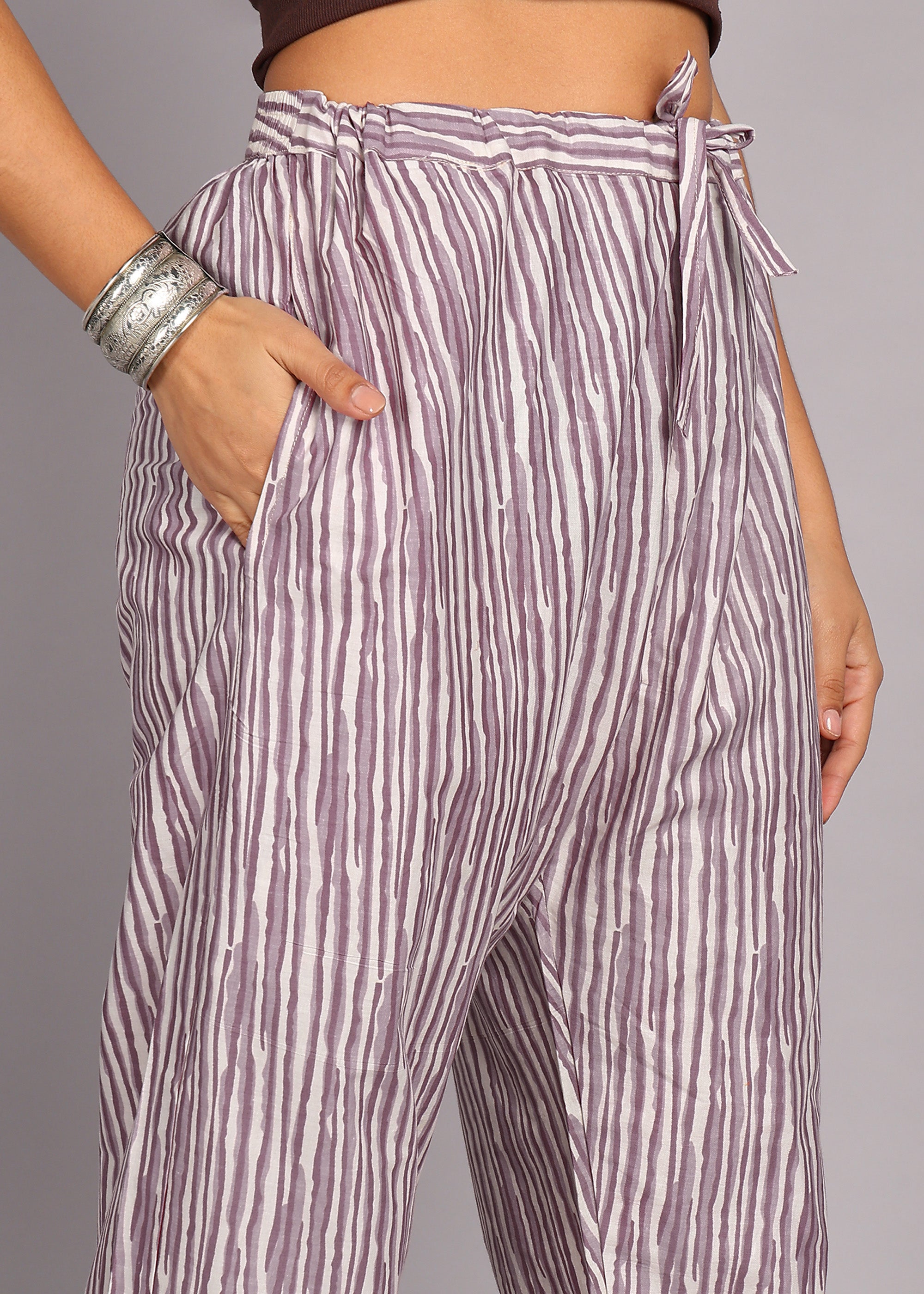 Lavender Floral Printed Kurta Set