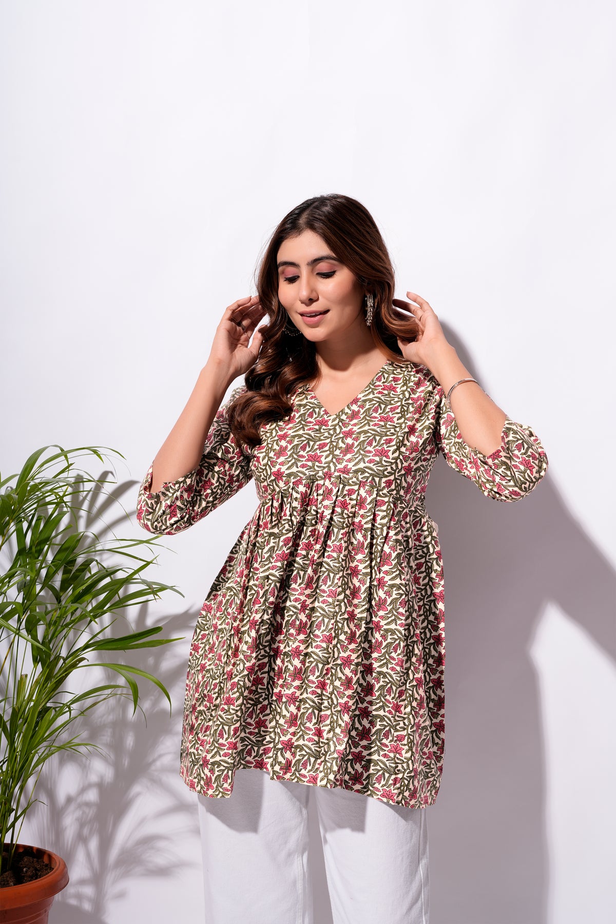 Floral Printed Short Kurti for Women