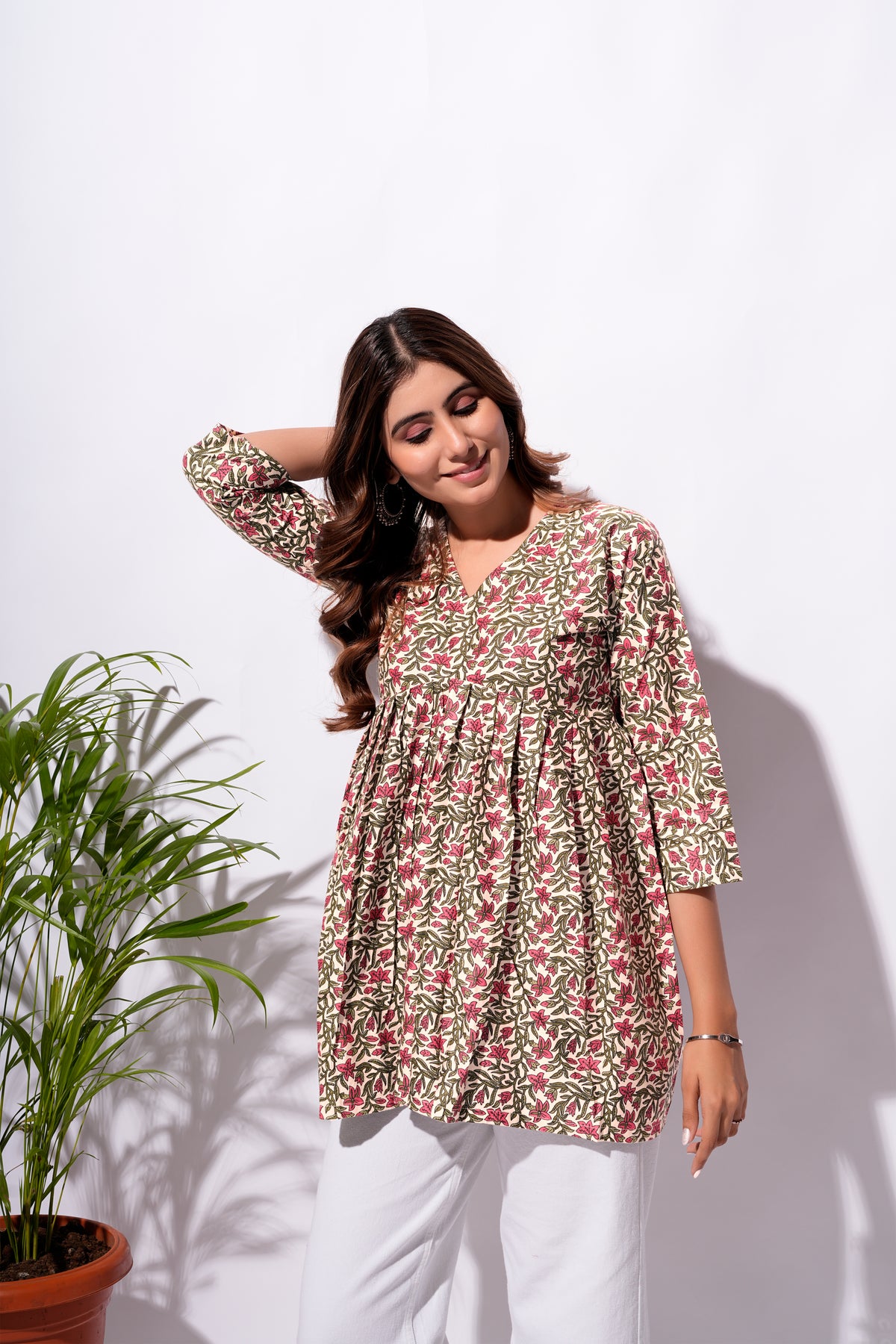 Floral Printed Short Kurti for Women