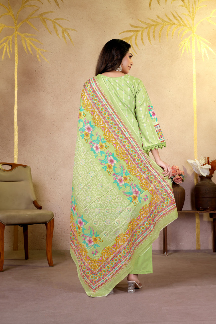 Pista Floral Printed Pakistani Suit Set