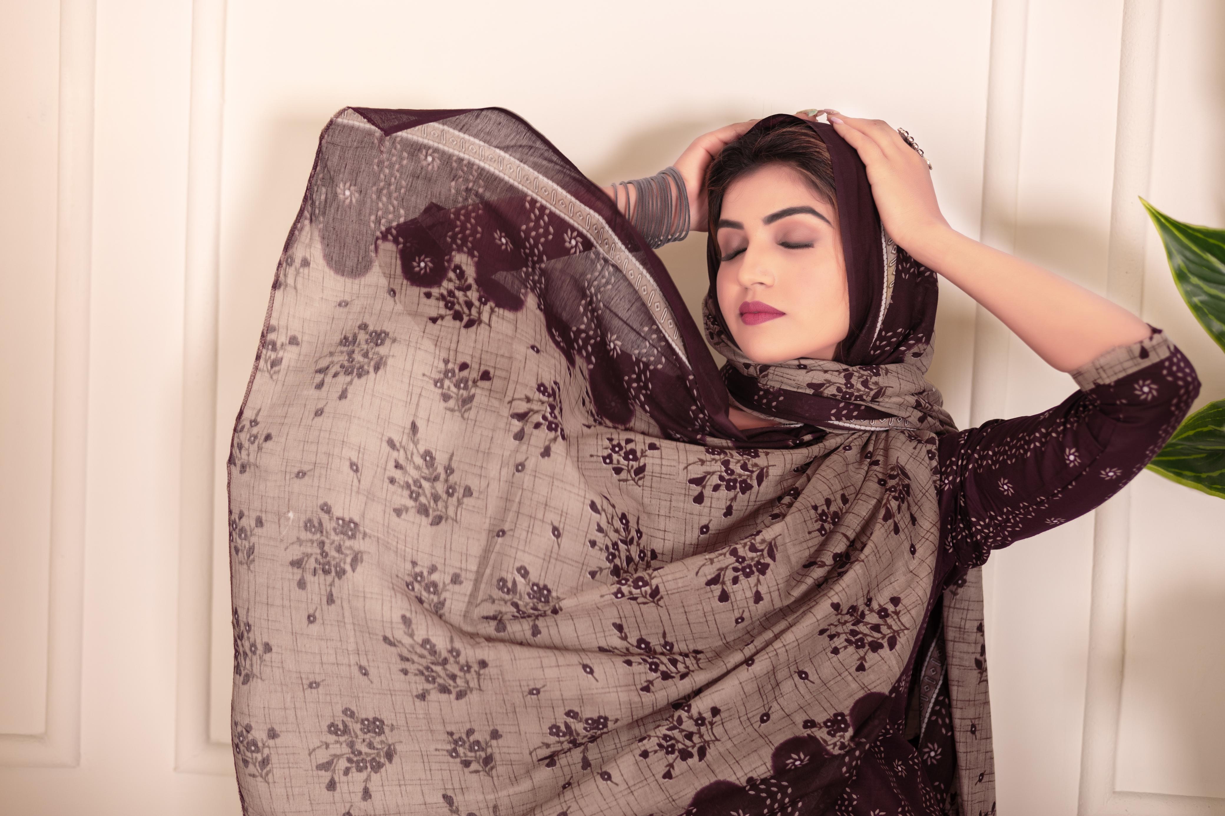 Wine Printed Patiala Suit Set