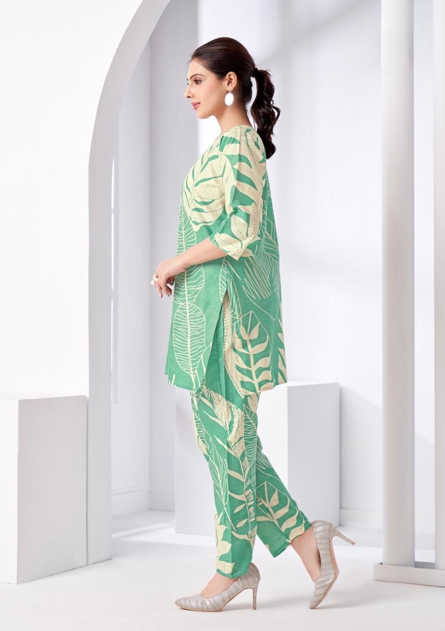 Green Tropical Printed Coord Set