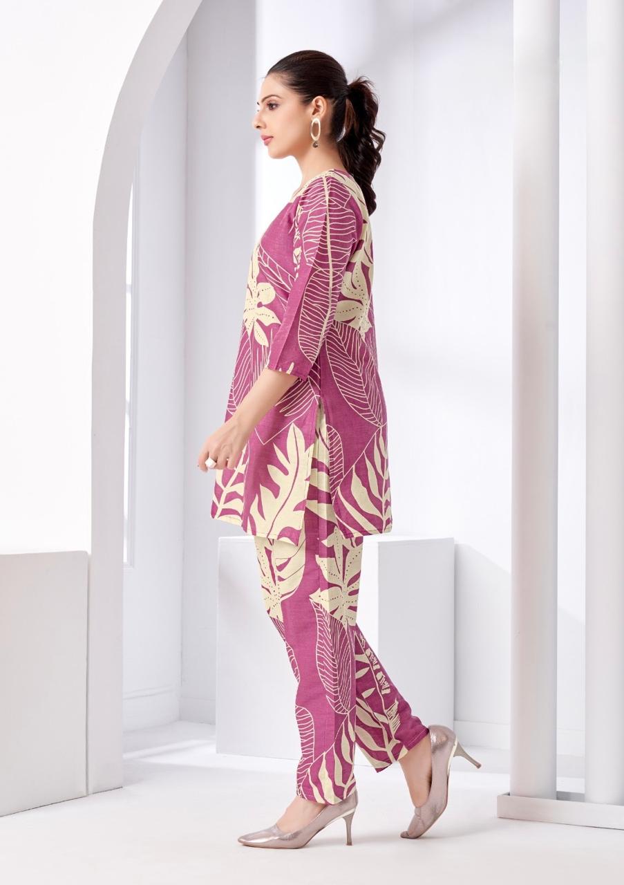 Pink Tropical Printed Coord Set