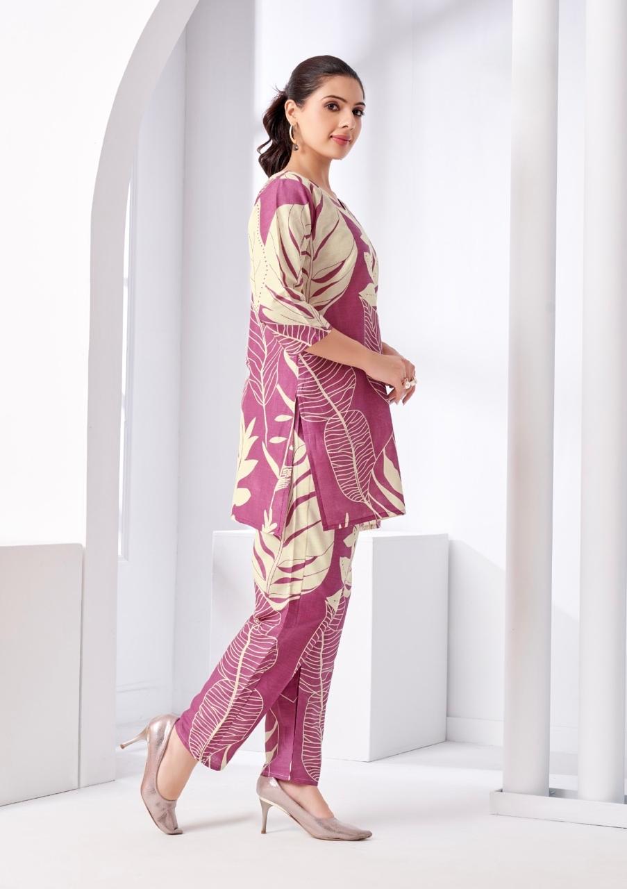 Pink Tropical Printed Coord Set