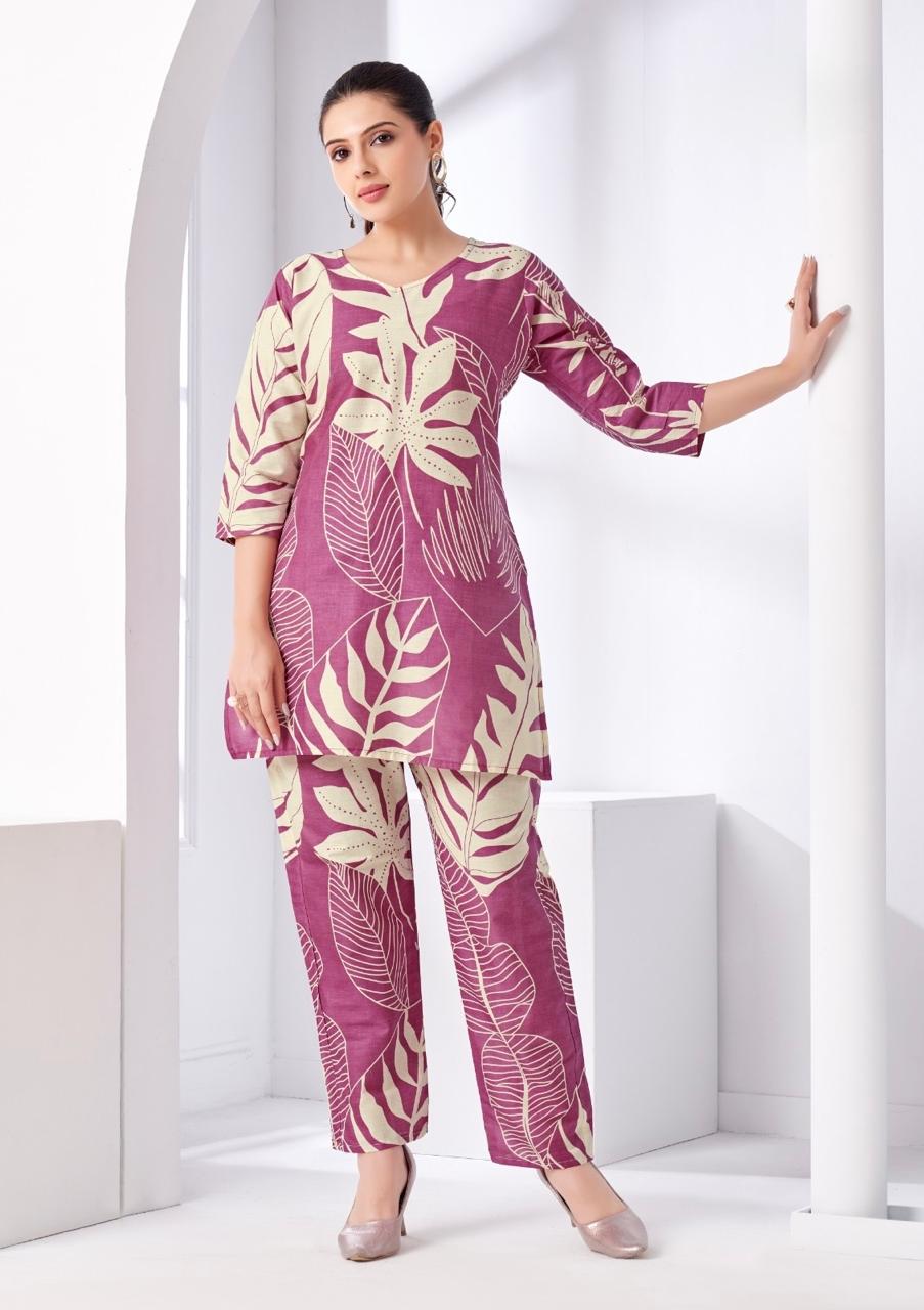 Pink Tropical Printed Coord Set