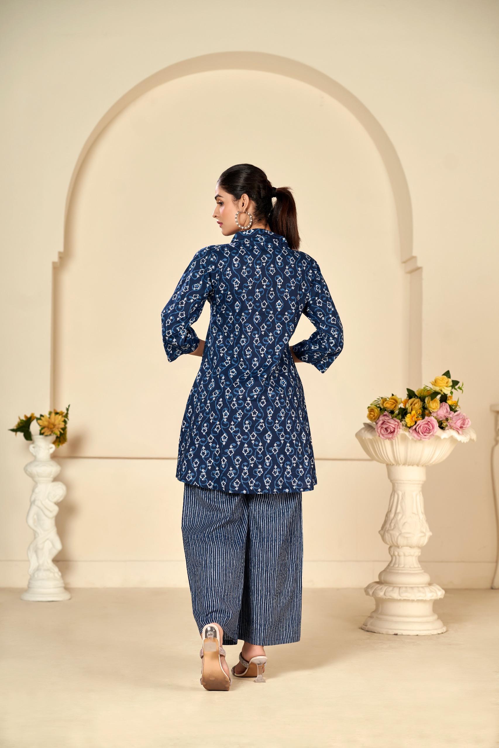 Indigo Printed Coord Set