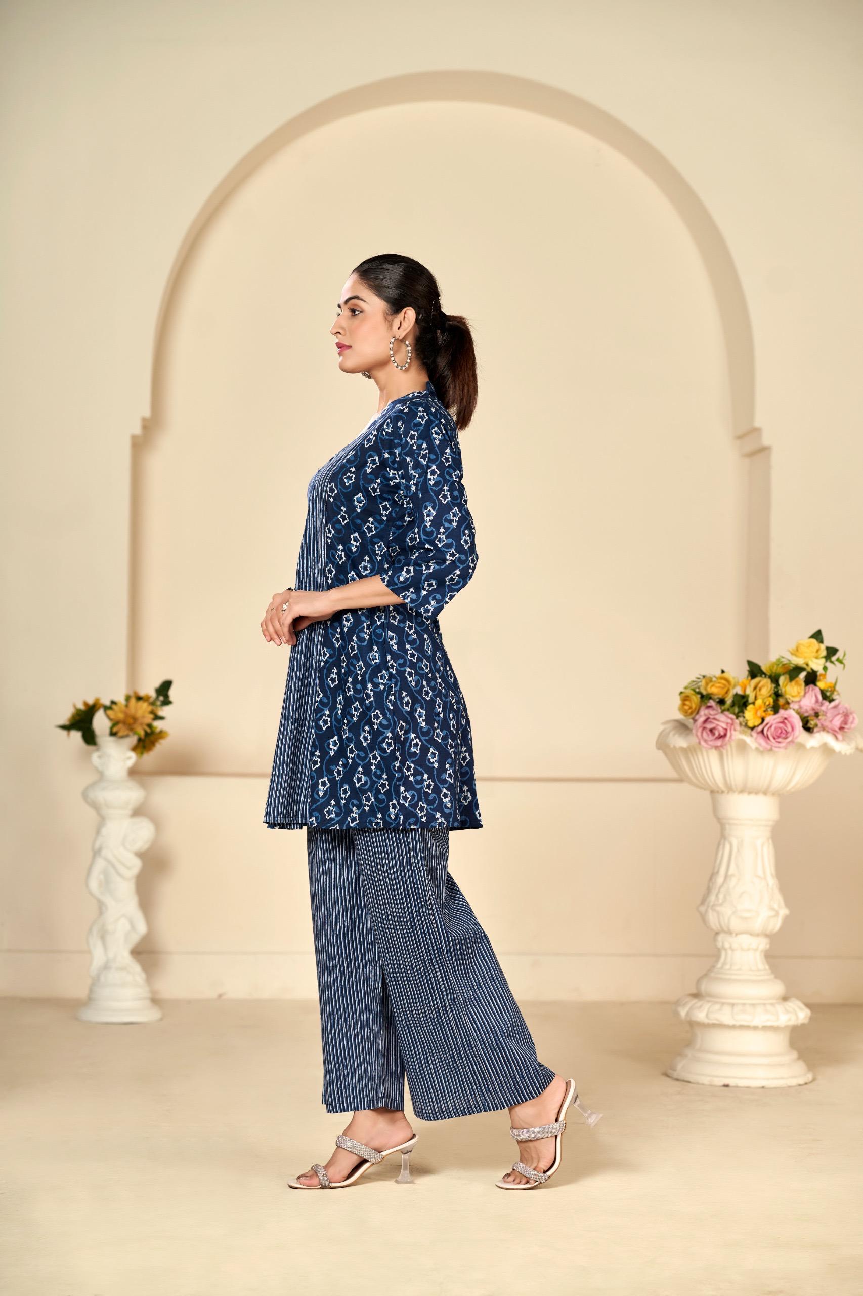 Indigo Printed Coord Set