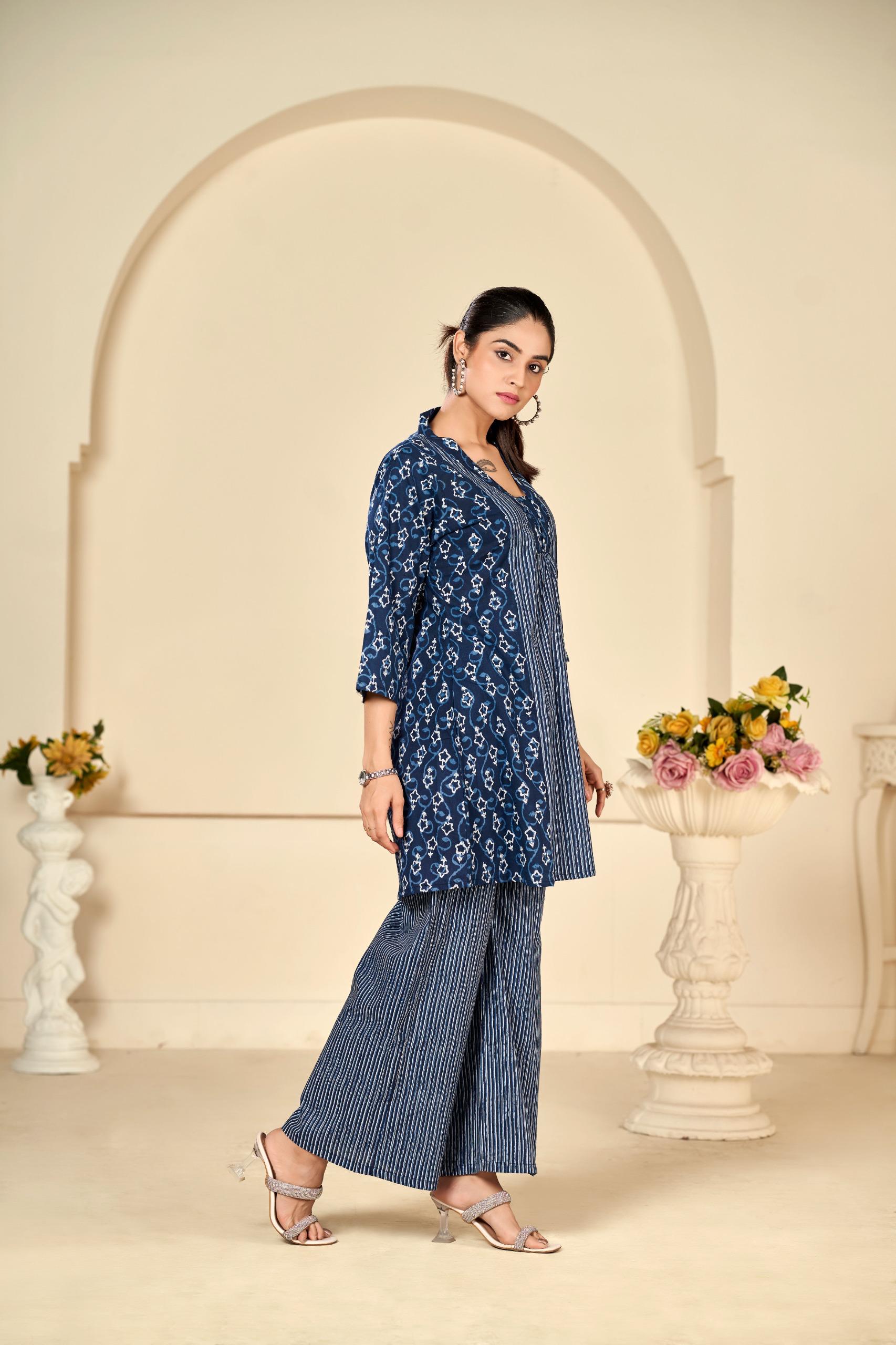 Indigo Printed Coord Set